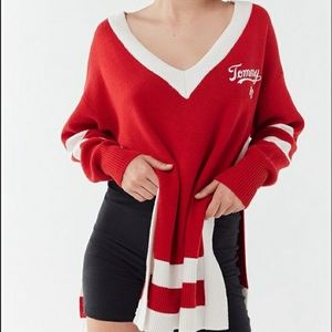 Tommy Jeans Red Varsity Sweater, L, Urban Outfitte